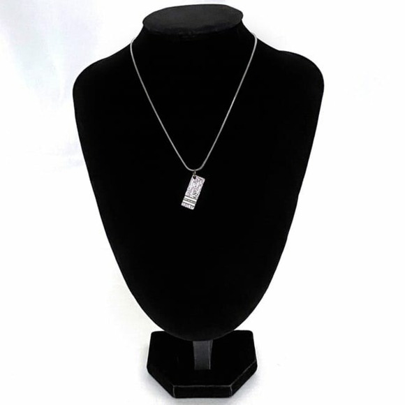 Christian Dior Necklace ec-21018 Silver Pink Trotter Bar Metal Plate Women's ...